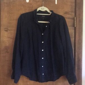 Jcrew Baird McNutt Navy linen shirt, slim cut, size 16, gently worn
